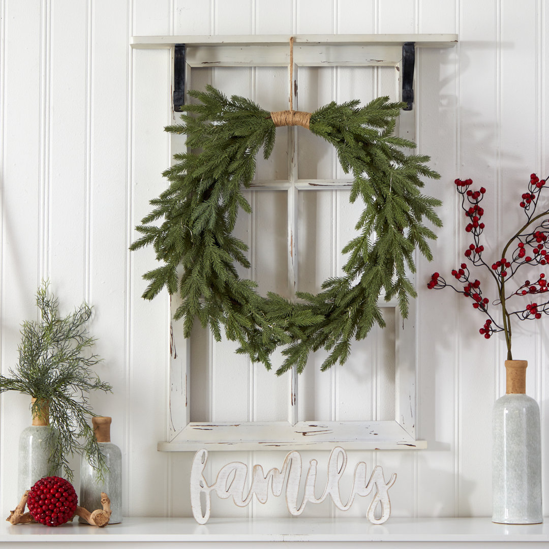 Holiday Cascading 24" Lighted Wreath